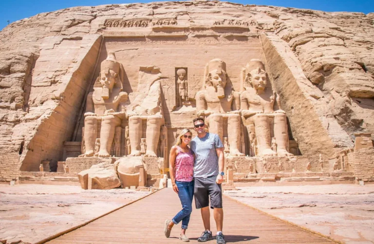 colossal statues of ramesses ii at the great rock temple of abu simbel visited during a 6 day cairo and aswan tour
