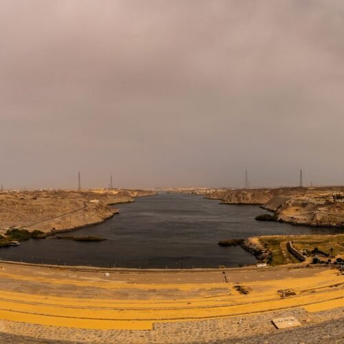 The Aswan Dam in Egypt, looking north
