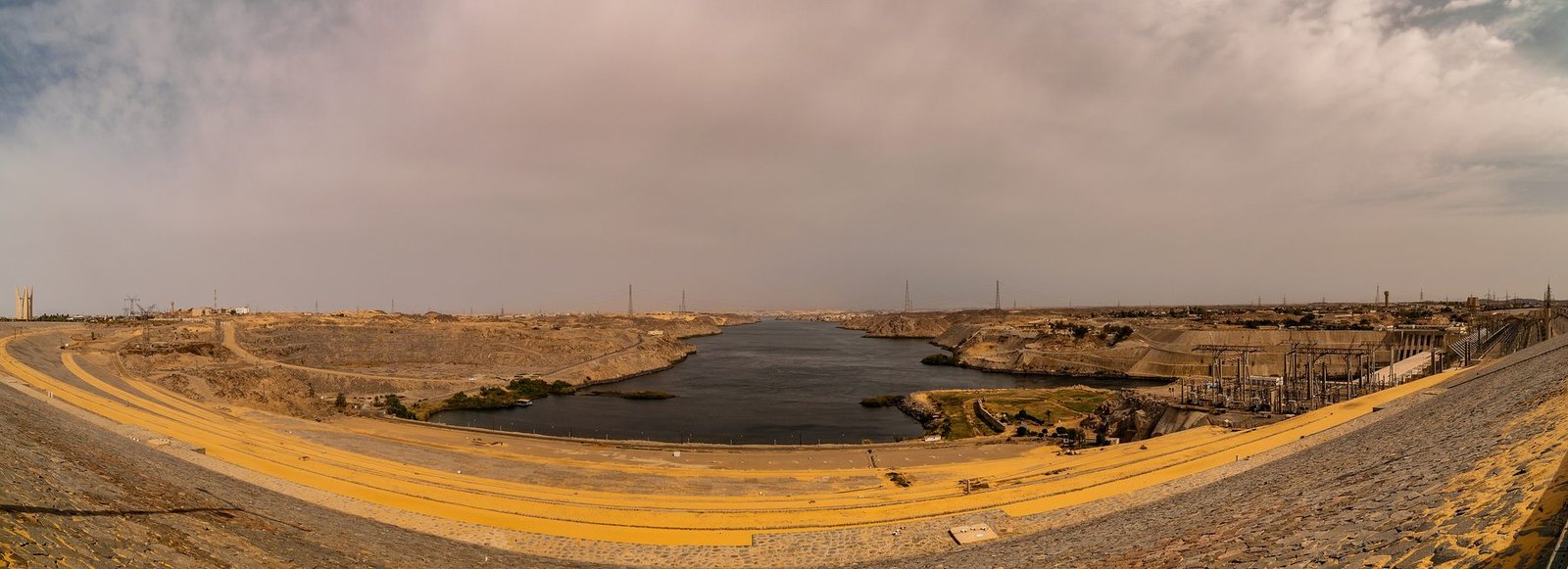 The Aswan Dam in Egypt, looking north