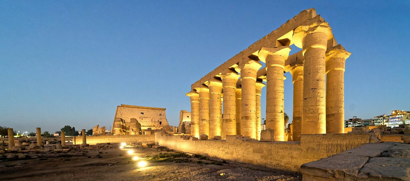 The Luxor Temple in the evening.
