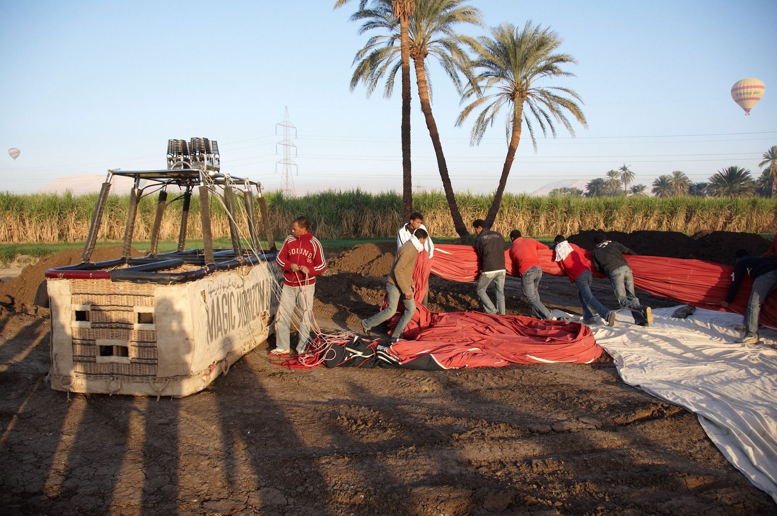 Hot air balloons near Luxor, Egypt
