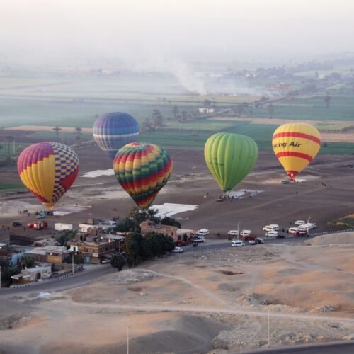 Hot air balloons near Luxor, Egypt