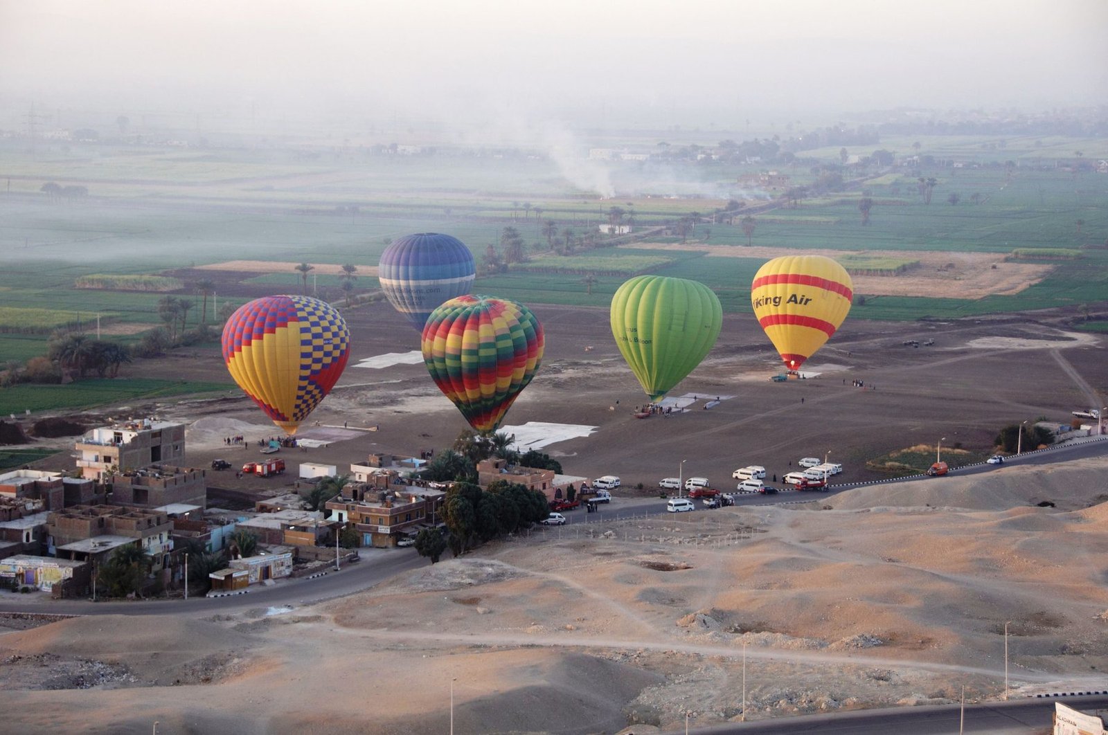 Hot air balloons near Luxor, Egypt