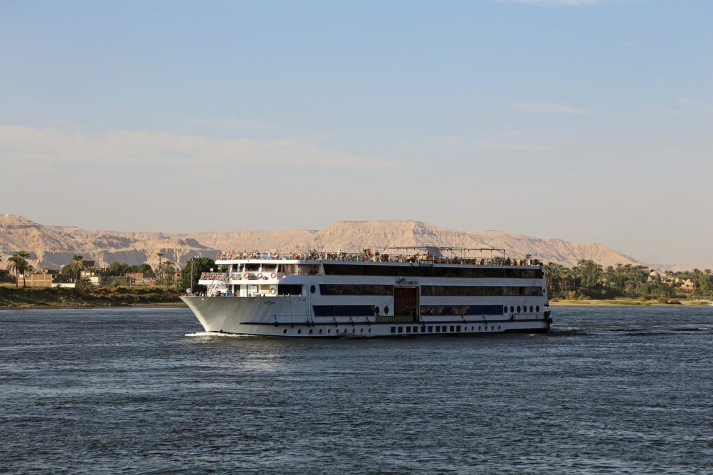 River cruise ship Blue Shadow on the Nile in Luxor (Egypt)