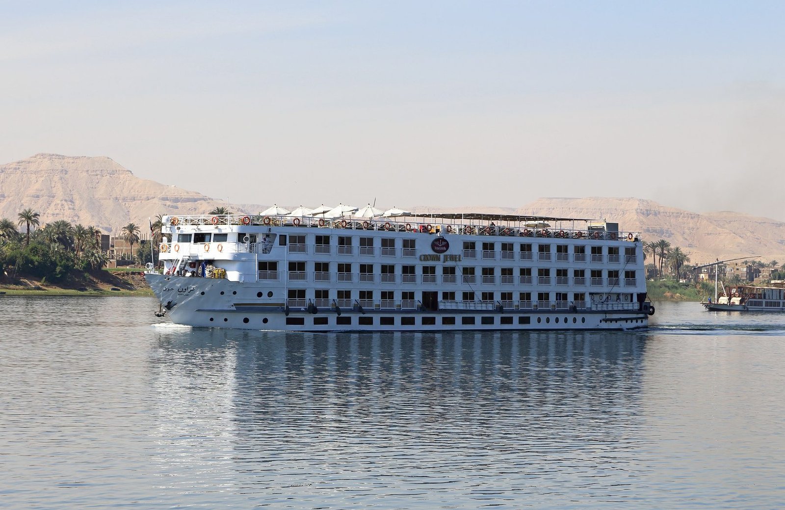 River cruise ship Crown Jewel on the Nile in Luxor (Egypt)