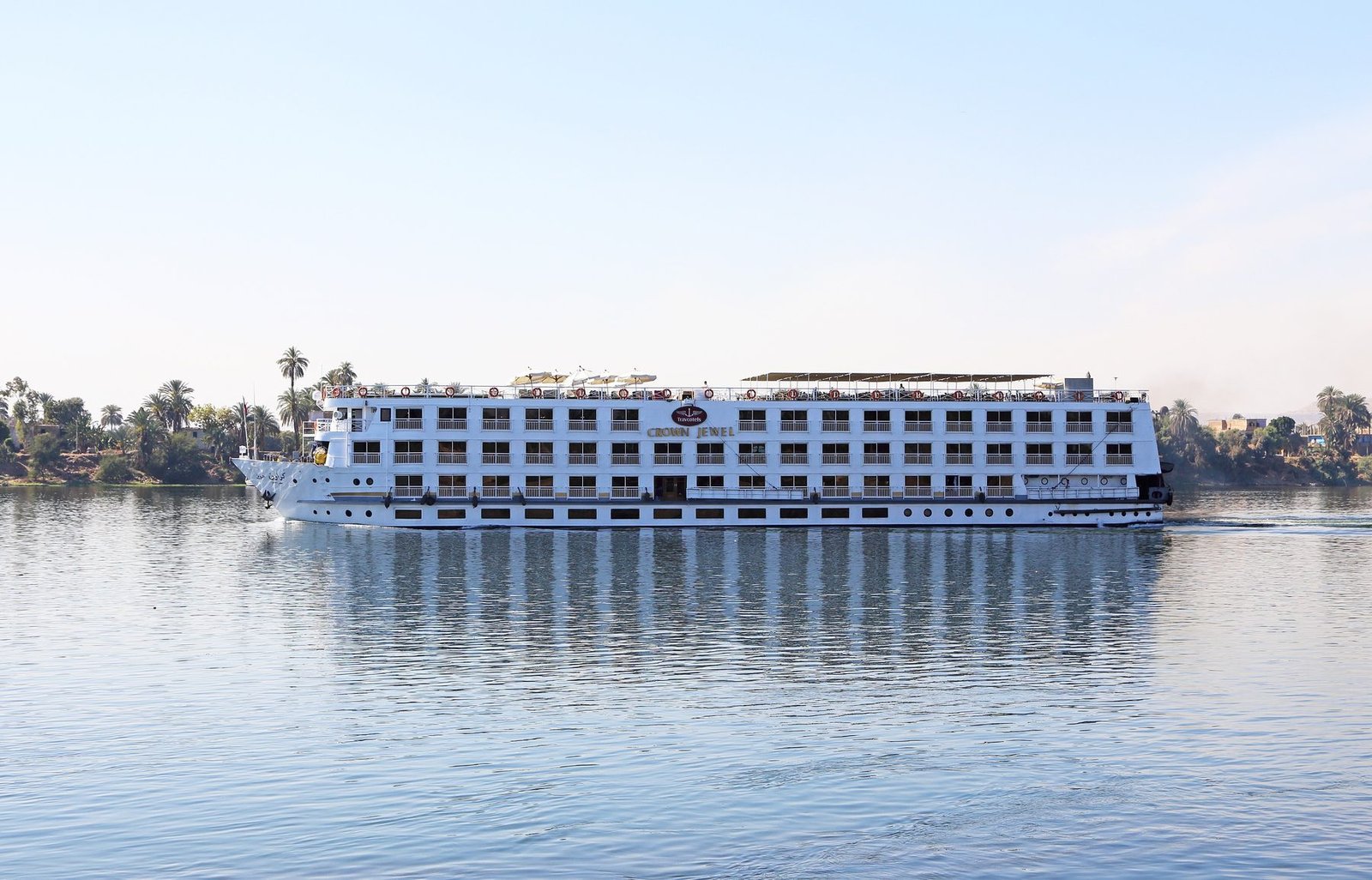 River cruise ship Crown Jewel on the Nile in Luxor (Egypt)
