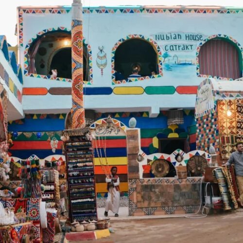 Travel photo of Nubian village Aswan: colorful Nubian houses