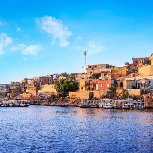 Travel scene at Nubian village Aswan