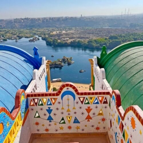 Travel photo of Nubian village Aswan: colorful Nubian houses