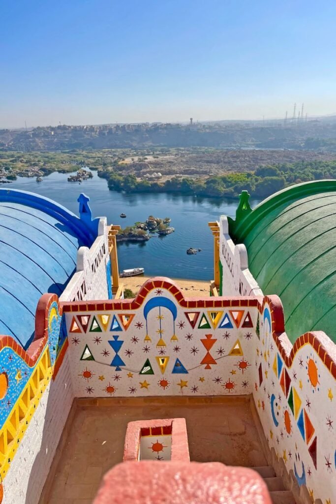 Travel photo of Nubian village Aswan: colorful Nubian houses