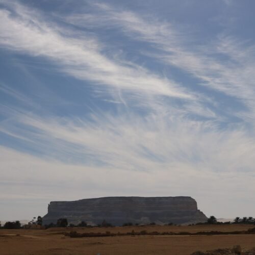 Siwa Oasis Hill and Cloudy Sky