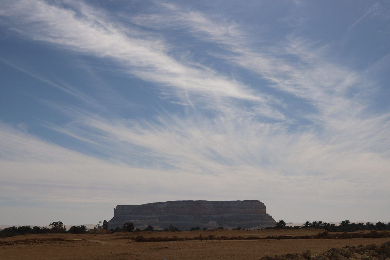 Siwa Oasis Hill and Cloudy Sky