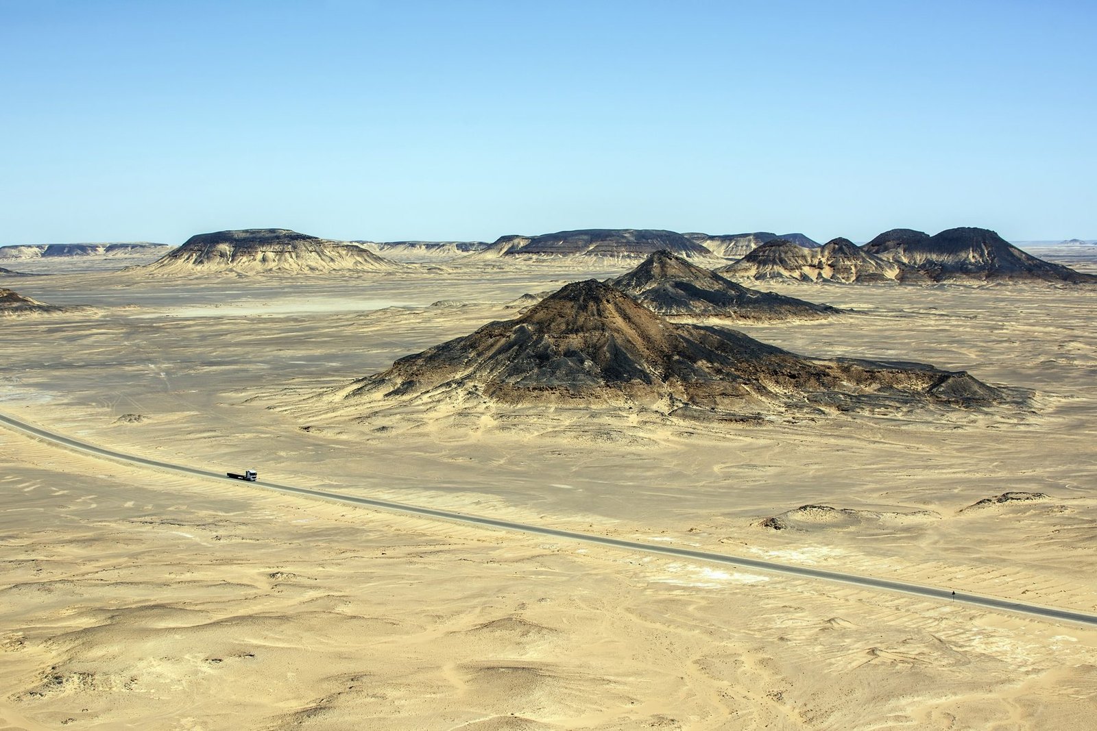 The Black Desert located in Bahariya Oasis in the Western Desert, Egypt